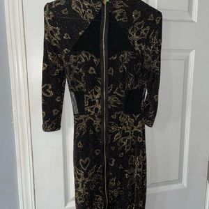 Givona Jolie Black and Gold Bodycon Dress